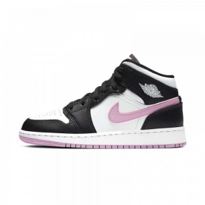 Nike AIR JORDAN 1 MID GS "WHITE LIGHT ARCTIC PINK" 555112-103 White/Light Artic Pink-black | 21489-FOGU