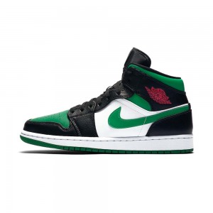 Nike AIR JORDAN 1 MID "Green Metalowym" 554724-067 Pine Green/White/Black/Red | 34169-MDZO