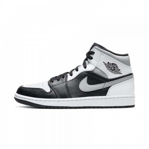 Nike AIR JORDAN 1 MID "WHITE SHADOW" 554724-073 Black/Medium Grey-white | 90217-UXLP