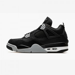 Nike AIR JORDAN 4 "Black Płócienne" Black/Light Steel Grey-white-f | 75069-ZTOW