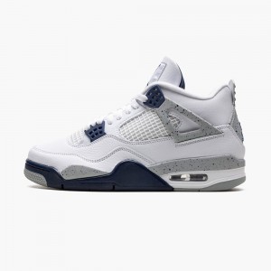 Nike AIR JORDAN 4 "Midnight Navy" White/Midnight Navy/Light Smok | 24567-GOFB