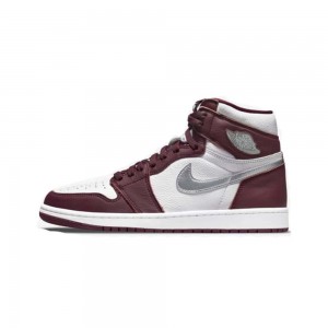 Nike Air Jordan 1 High OG Bordeaux Srebrne | 70493-KXAQ