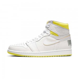 Nike Air Jordan 1 High OG "First Class Flight" 555088-170 White/Dynamic Yellow-black | 84391-XIEF