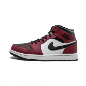 Nike Air Jordan 1 Mid "Chicago Black Metalowym" 554724-069 Black/Gym Red/White | 29745-FJQD