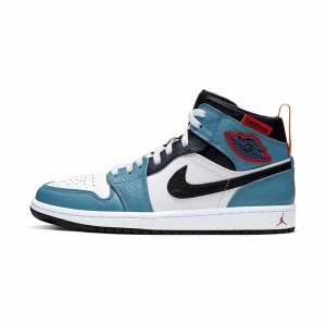 Nike Air Jordan 1 Mid "Facetasm _ Fearless" CU2802-100 White/Teal/Black/Red | 23489-YXFV