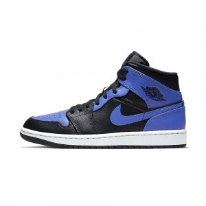 Nike Air Jordan 1 Mid "Hyper Royal" 554724-077 Black/Hyper Royal/White | 20736-CABL