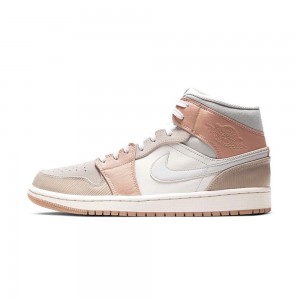 Nike Air Jordan 1 Mid "Milan" CV3044-100 Sail/Light Bone-string-shimmer | 85907-JBTH