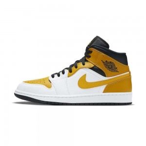 Nike Air Jordan 1 Mid "University Gold" 554724-170 Złote | 65294-LYPQ