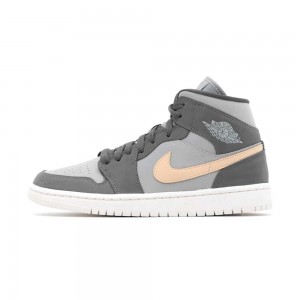 Nike Air Jordan 1 Mid WMNS "Grey Onyx" BQ6472-020 Iron Grey/Light Solar Flare Heather-white Onyx | 37468-PTWC