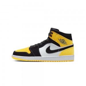 Nike Air Jordan 1 Mid Yellow Metalowym Black 852542-071 Black/Varsity Maize-white | 28946-HBFY