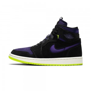 Nike Air Jordan 1 Zoom Komfort "Lemon Venom" CT0979-001 Black/Court Purple-lemon Venom-sail | 25706-NQZP