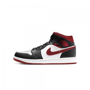 Nike Jordan 1 Mid Gym Red Black White 554724-122 White/Gym Red-black | 34821-ZIEM