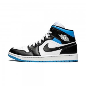 Nike Jordan 1 Mid "University Black White" (W) BQ6472-102 Niebieskie | 98071-RGLC