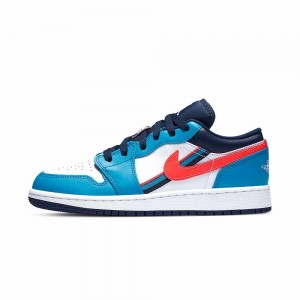 Nike Jordan Air Jordan 1 Low GS "Game Time" CV4892-100 Niebieskie | 12735-PKAV