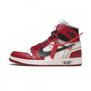 Nike Jordan The 10: Air Jordan 1 "Off-White _ Chicago" AA3834-101 Czerwone | 41368-ZHGC