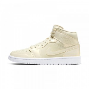 Nike WMNS AIR JORDAN 1 MID "LEMON YELLOW" CK6587-200 Goose Feather Yellow/Lemon Yellow-white | 26073-NSUW