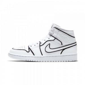 Nike WMNS AIR JORDAN 1 MID SE "IRIDESCENT TRIM" CK6587-100 White/White | 74296-QXCT