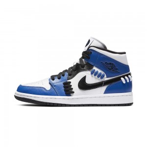 Nike WMNS Air Jordan 1 Mid "Sisterhood" CV0152-401 Game Royal/Black/White | 68059-VOAC