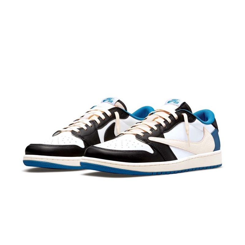 Nike Fragment Design x Travis Scott x Air Jordan 1 Retro Low DM7866-140 Blue/White/Black | 03279-RVSX