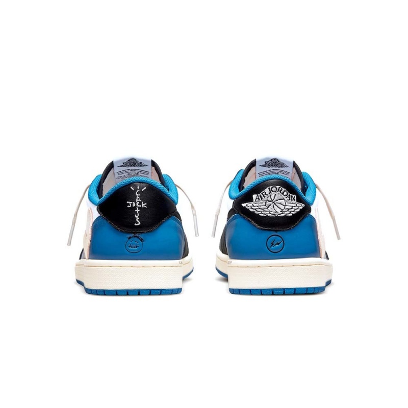 Nike Fragment Design x Travis Scott x Air Jordan 1 Retro Low DM7866-140 Blue/White/Black | 03279-RVSX