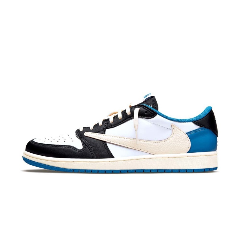 Nike Fragment Design x Travis Scott x Air Jordan 1 Retro Low DM7866-140 Blue/White/Black | 03279-RVSX