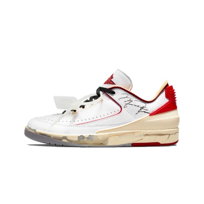 Nike Jordan 2 Retro Low SP Off-White White Red DJ4375-106 White/Sail-red-grey | 56784-XHMV